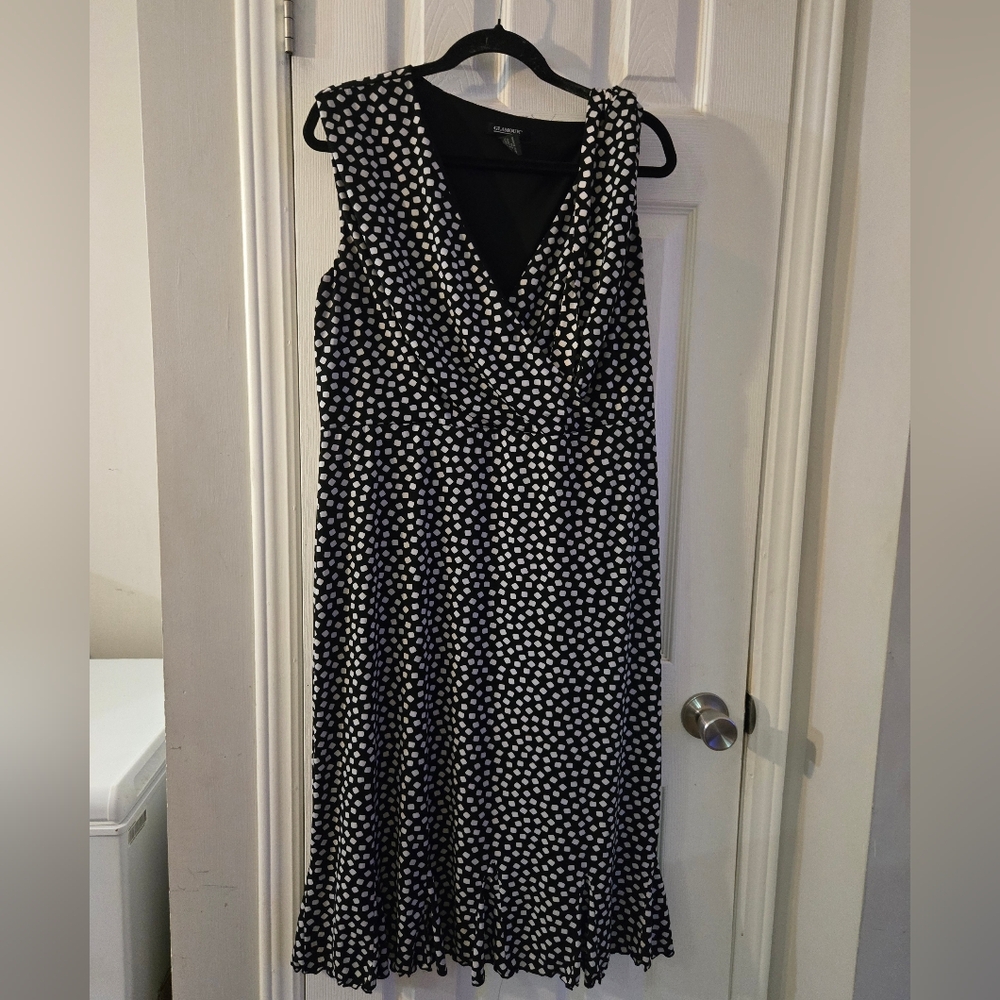 Classic Black & White Polka Dot Wrap Dress